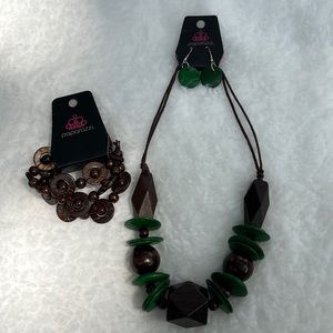 Paparazzi Brown and Green Wooden Set